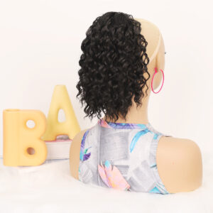 Short Women's Ponytail, Synthetic Curly Ponytail, Short Curly Natural Drawstring Ponytail Wig - Image 6