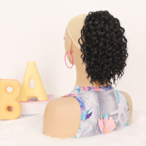 Short Women's Ponytail, Synthetic Curly Ponytail, Short Curly Natural Drawstring Ponytail Wig - Image 5